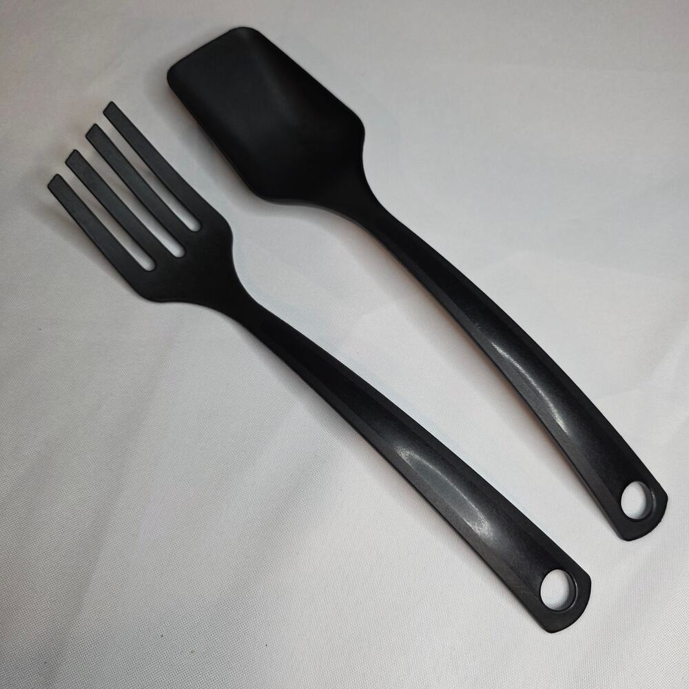 IKEA Nylon Serving Spoon Fork Set 11" Black